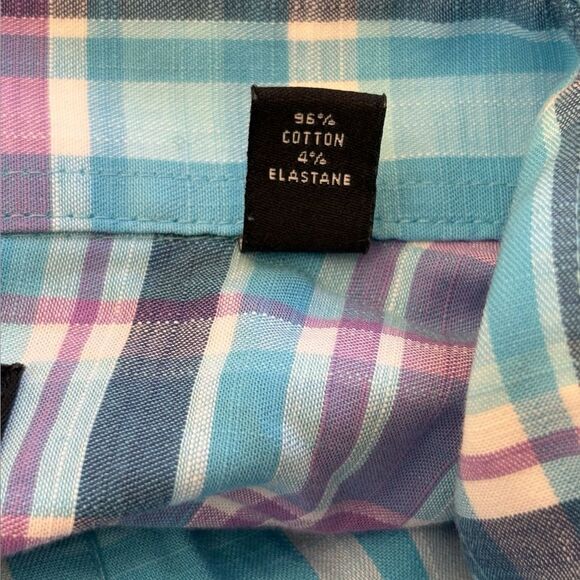 Ralph Lauren Plaid Button Down Shirt Stretch Regular Fit Men Medium NEW Blue - Picture 7 of 9